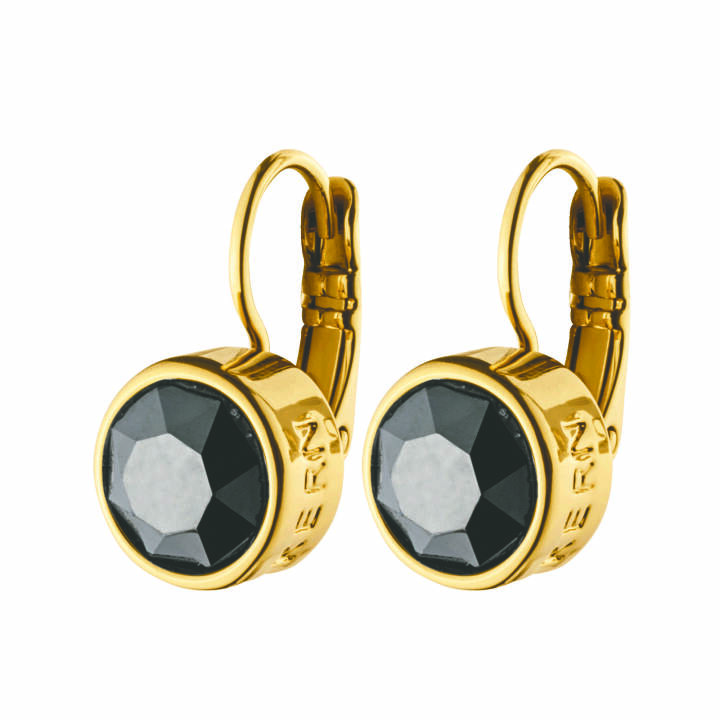 LOUISE Gold BLACK in the group Earrings / Gold Earrings at SCANDINAVIAN JEWELRY DESIGN (350668)