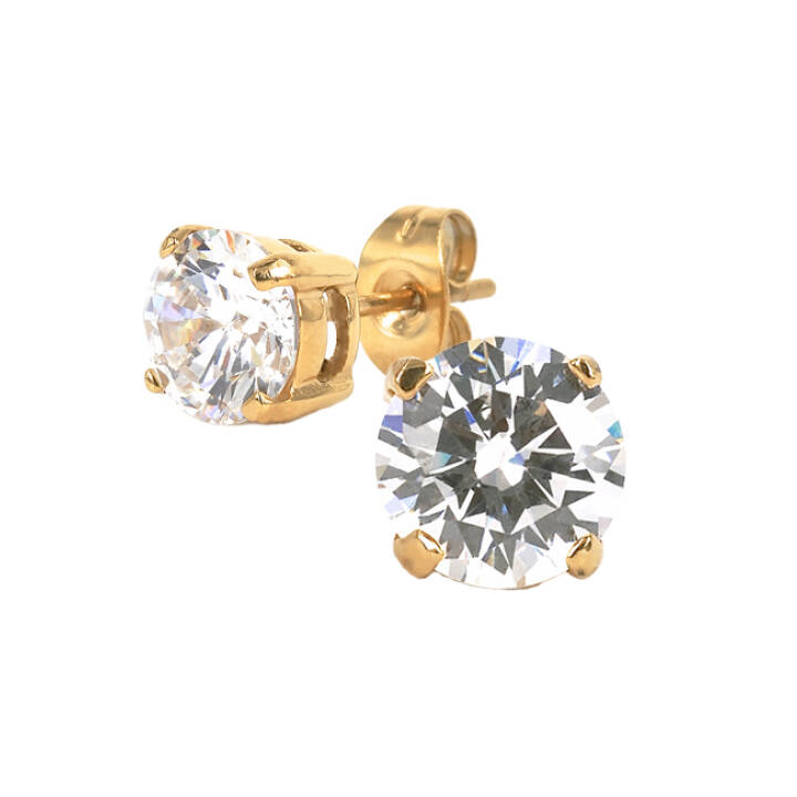 IDA 7 mm Earrings Gold/Crystal in the group Earrings / Gold Earrings at SCANDINAVIAN JEWELRY DESIGN (351246)