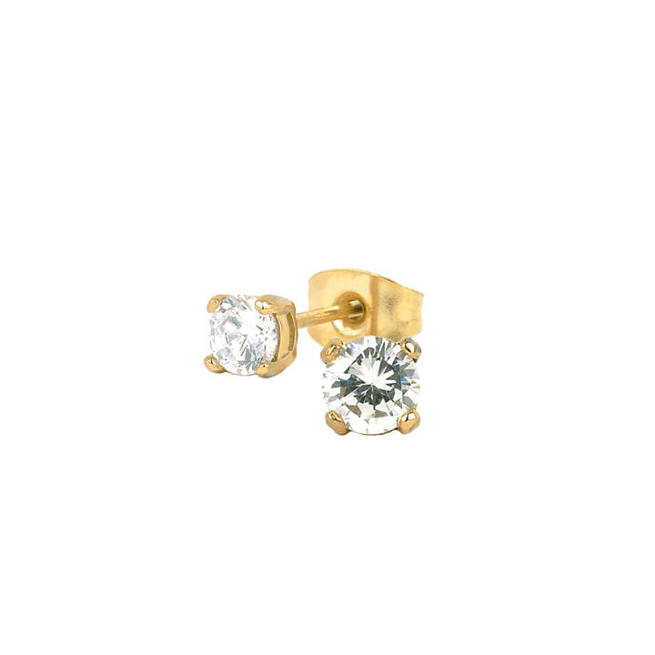 IDA 4 mm Earrings Gold/Crystal in the group Earrings / Gold Earrings at SCANDINAVIAN JEWELRY DESIGN (351475)