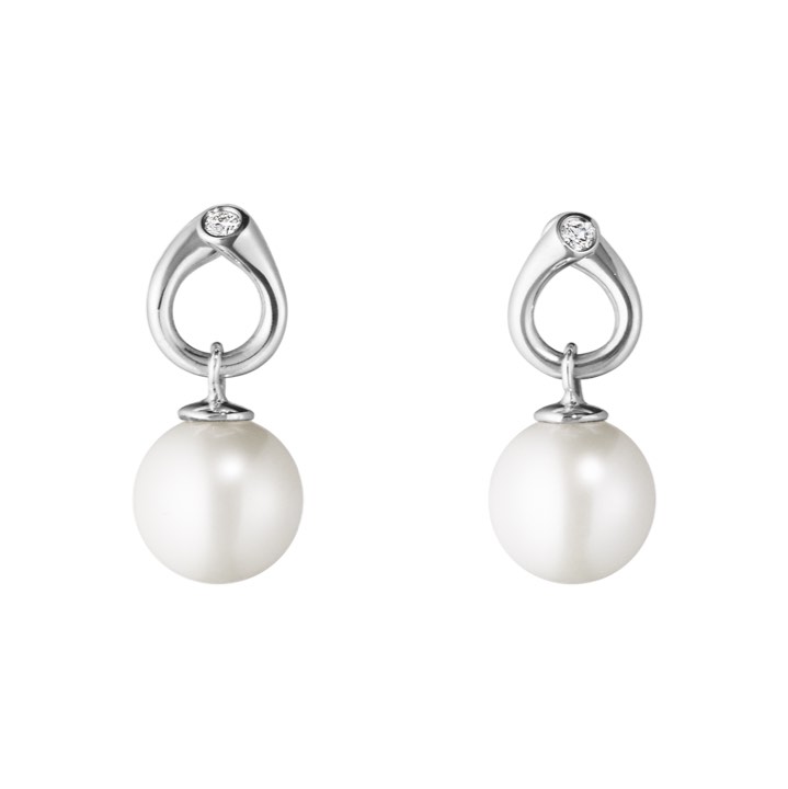 MAGIC Earring White gold PEARL Diamonds 0.04 CT in the group Earrings / Pearl Earrings at SCANDINAVIAN JEWELRY DESIGN (3519817)