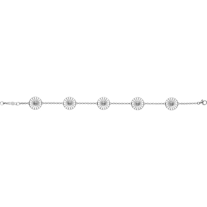 DAISY Bracelets Silver RH WHITE ENAMEL 5X11 MM DAISY 18.5 cm in the group Bracelets / Silver Bracelets at SCANDINAVIAN JEWELRY DESIGN (3530911)