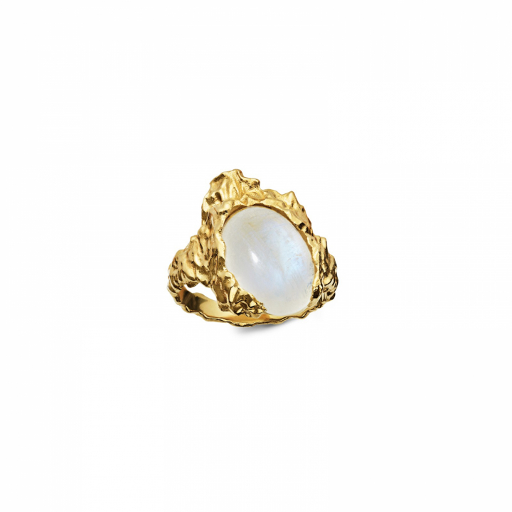 Goddess Ring Moonstone Gold in the group Rings / Gold Rings at SCANDINAVIAN JEWELRY DESIGN (35351a)
