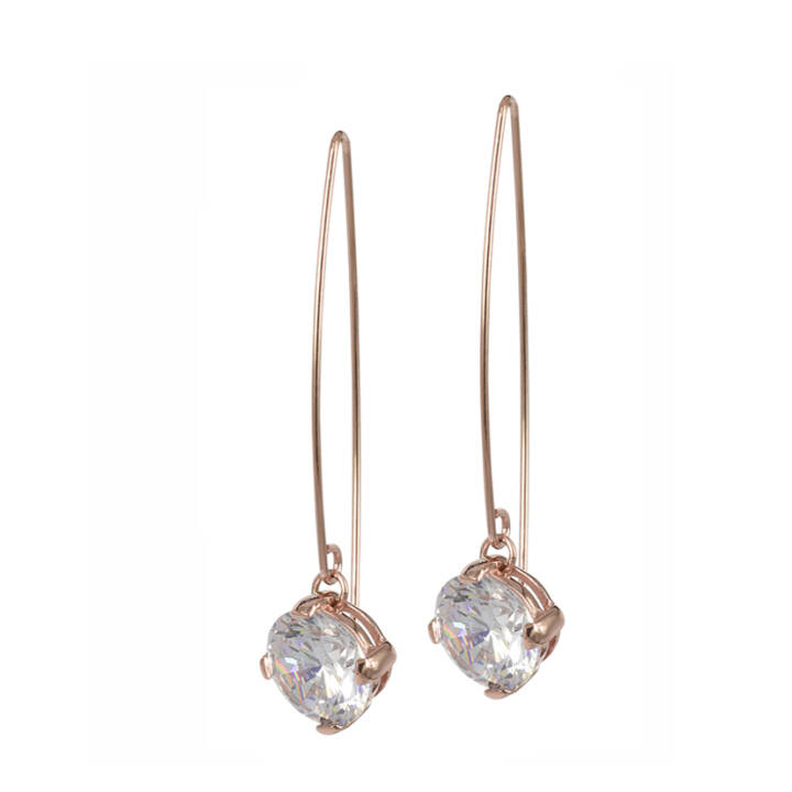 FRIDA Long Earrings Rose/Crystal in the group Earrings / Gold Earrings at SCANDINAVIAN JEWELRY DESIGN (355800)