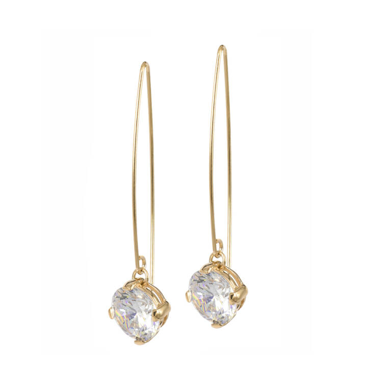 FRIDA Long Earrings Gold/Crystal in the group Earrings / Gold Earrings at SCANDINAVIAN JEWELRY DESIGN (355817)