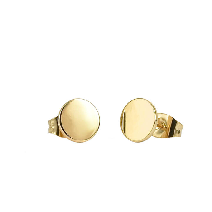 LINA Stud Blank Earrings Gold in the group Earrings / Gold Earrings at SCANDINAVIAN JEWELRY DESIGN (355831)