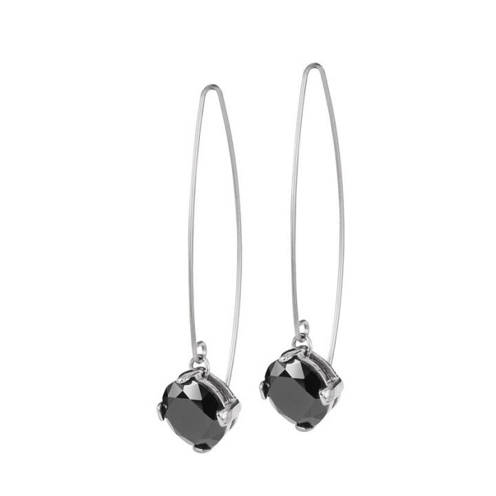 FRIDA Long Earrings Steel/Black in the group Earrings / Silver Earrings at SCANDINAVIAN JEWELRY DESIGN (357491)