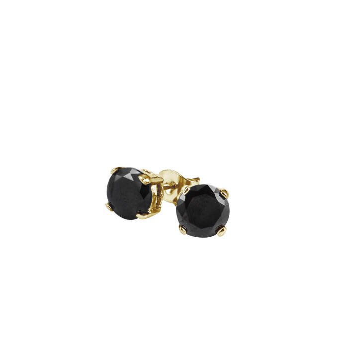 IDA 4 mm Earrings Gold/Black in the group Earrings / Gold Earrings at SCANDINAVIAN JEWELRY DESIGN (357521)