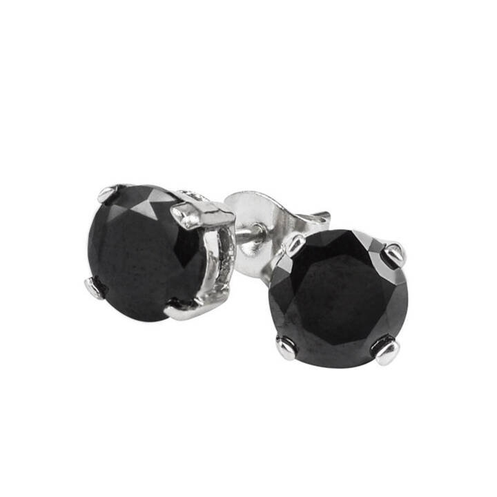 IDA 7 mm Earrings Steel/Black in the group Earrings / Silver Earrings at SCANDINAVIAN JEWELRY DESIGN (357538)