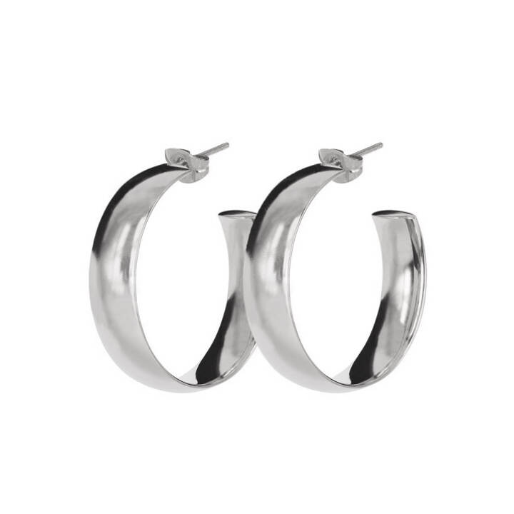 KLARA Wide 30mm Earrings Steel in the group Earrings / Silver Earrings at SCANDINAVIAN JEWELRY DESIGN (357552)