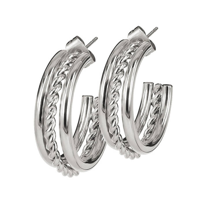 TWIST Earrings Steel in the group Earrings / Silver Earrings at SCANDINAVIAN JEWELRY DESIGN (358146)