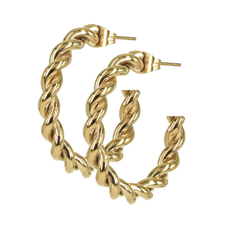 TWIST Single Earrings Gold in the group Earrings / Gold Earrings at SCANDINAVIAN JEWELRY DESIGN (358177)