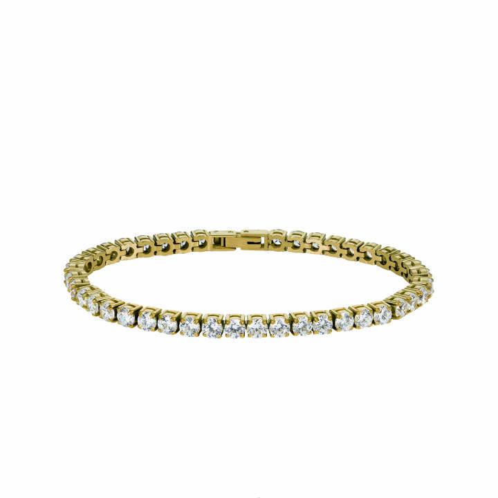 GLIMRA 4mm Bracelets Gold/Crystal in the group Bracelets at SCANDINAVIAN JEWELRY DESIGN (359471)