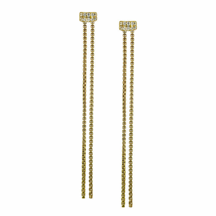 CLARISSA Long Earrings Gold in the group Earrings / Gold Earrings at SCANDINAVIAN JEWELRY DESIGN (359563)