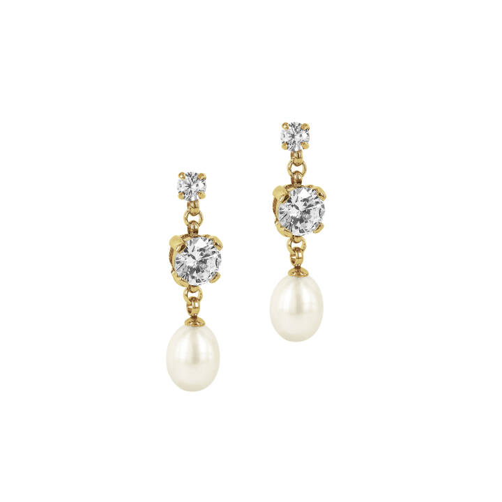 PATRICIA Earrings Gold in the group Earrings / Pearl Earrings at SCANDINAVIAN JEWELRY DESIGN (370933)