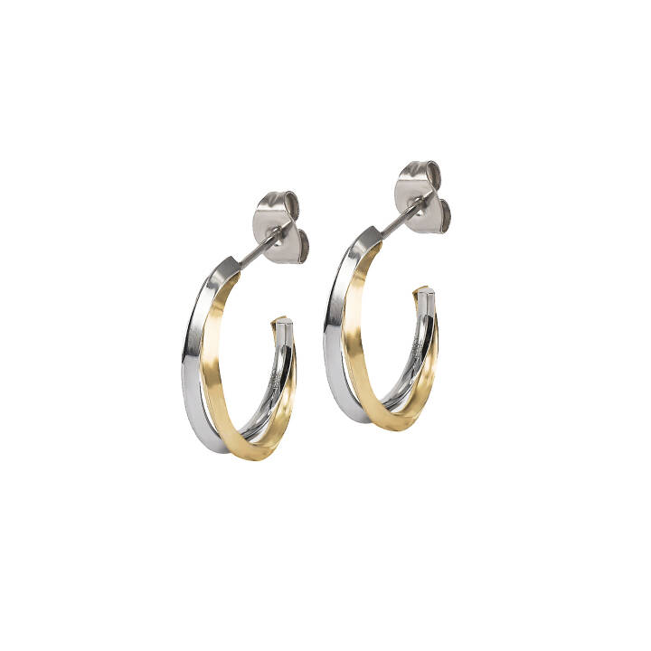 CHELSEA Small Earrings Steel/Gold  in the group Earrings / Silver Earrings at SCANDINAVIAN JEWELRY DESIGN (371190)