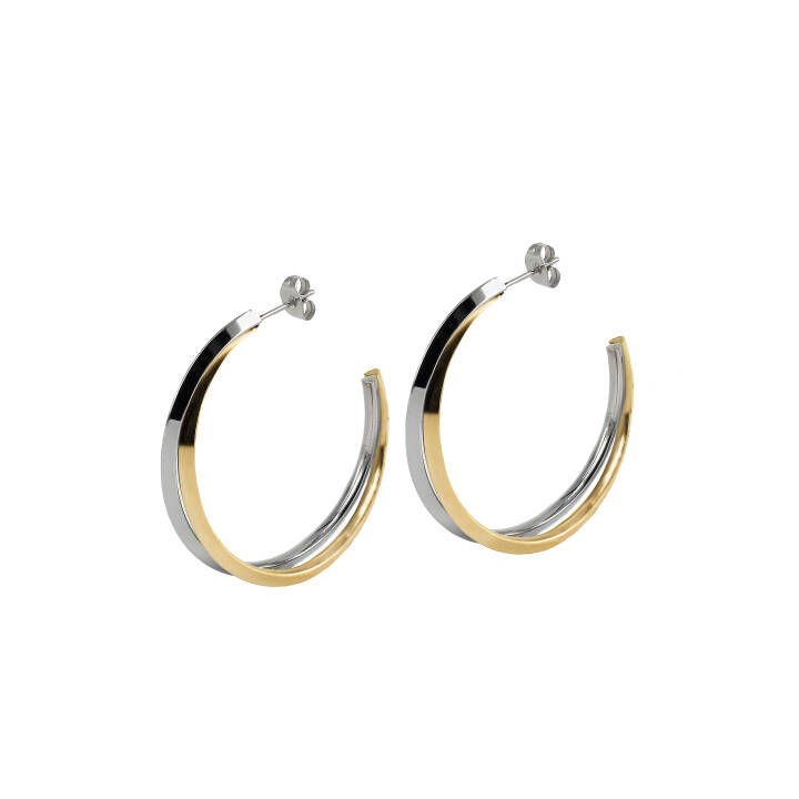 CHELSEA Big Earrings Steel/Gold  in the group Earrings / Silver Earrings at SCANDINAVIAN JEWELRY DESIGN (371237)