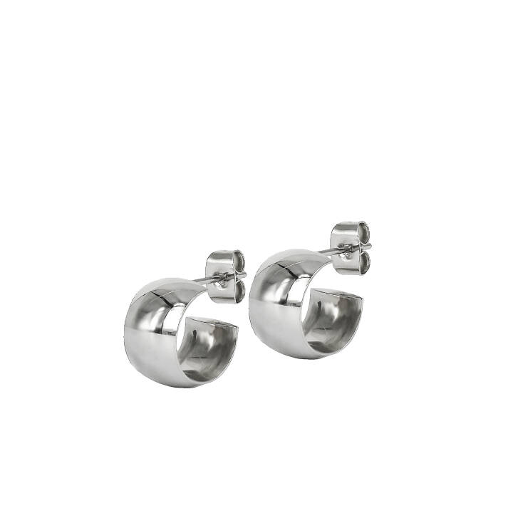 KLARA Wide 13mm Earrings Steel in the group Earrings / Silver Earrings at SCANDINAVIAN JEWELRY DESIGN (371305)