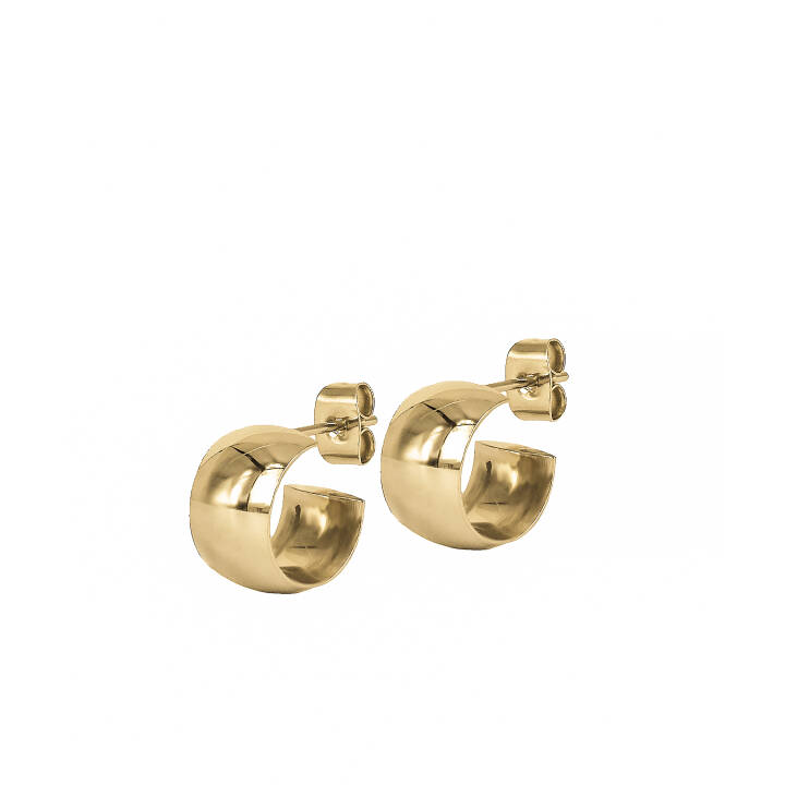 KLARA Wide 13mm Earrings Gold in the group Earrings / Gold Earrings at SCANDINAVIAN JEWELRY DESIGN (371312)
