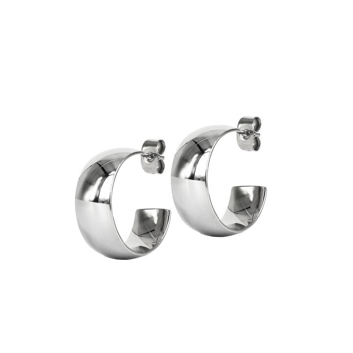 KLARA Wide 20mm Earrings Steel in the group Earrings / Silver Earrings at SCANDINAVIAN JEWELRY DESIGN (371329)