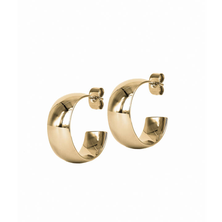 KLARA Wide 20mm Earrings Gold in the group Earrings / Gold Earrings at SCANDINAVIAN JEWELRY DESIGN (371336)