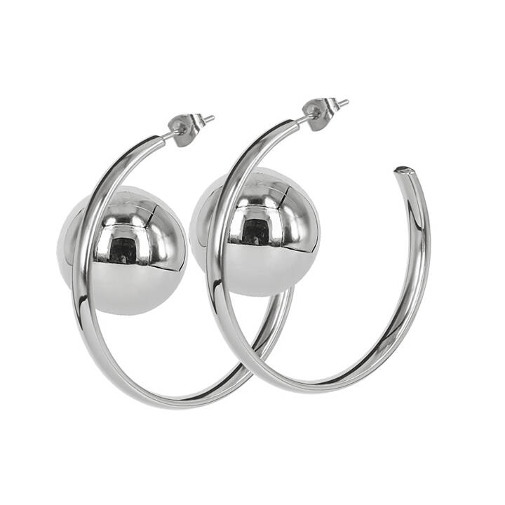 ESSIE Hoops Earrings Steel in the group Earrings / Silver Earrings at SCANDINAVIAN JEWELRY DESIGN (371480)