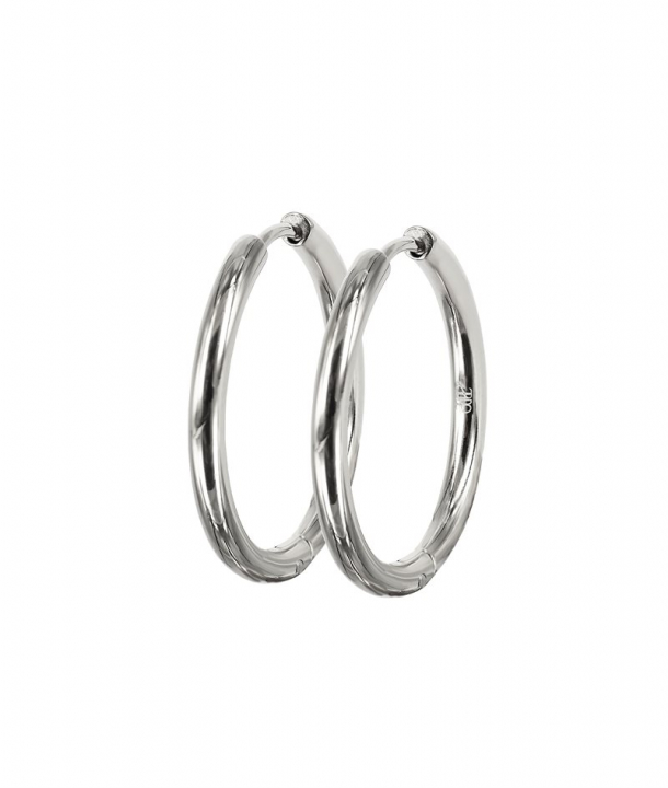 LUCY PLAIN Earrings 25mm Stål in the group Earrings / Silver Earrings at SCANDINAVIAN JEWELRY DESIGN (372234)