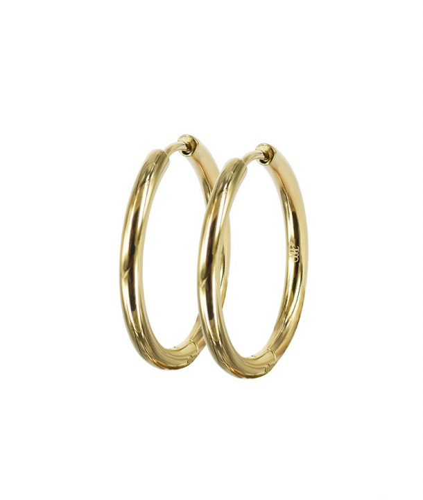 LUCY PLAIN Earrings 25mm Gold in the group Earrings / Gold Earrings at SCANDINAVIAN JEWELRY DESIGN (372241)