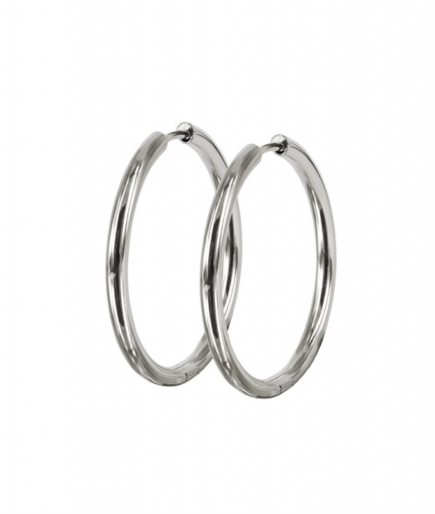 LUCY PLAIN Earrings 30mm Stål in the group Earrings / Silver Earrings at SCANDINAVIAN JEWELRY DESIGN (372258)