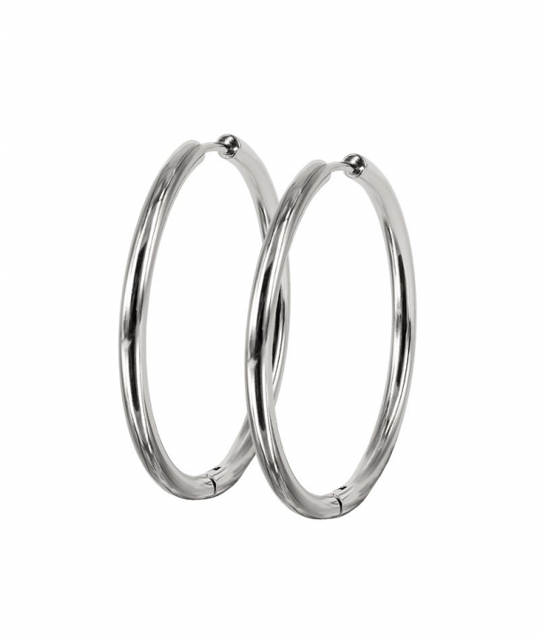 LUCY PLAIN Earrings 35mm Stål in the group Earrings / Silver Earrings at SCANDINAVIAN JEWELRY DESIGN (372272)