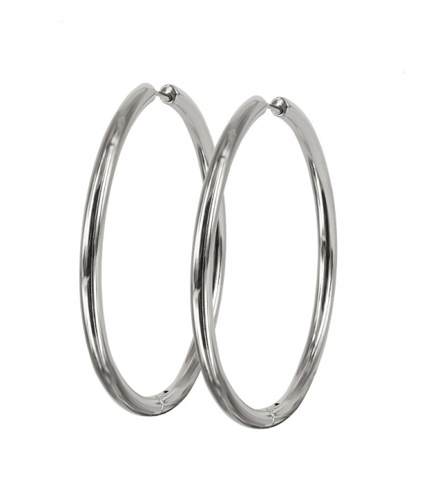 LUCY PLAIN Earrings 40mm Stål in the group Earrings / Silver Earrings at SCANDINAVIAN JEWELRY DESIGN (372296)