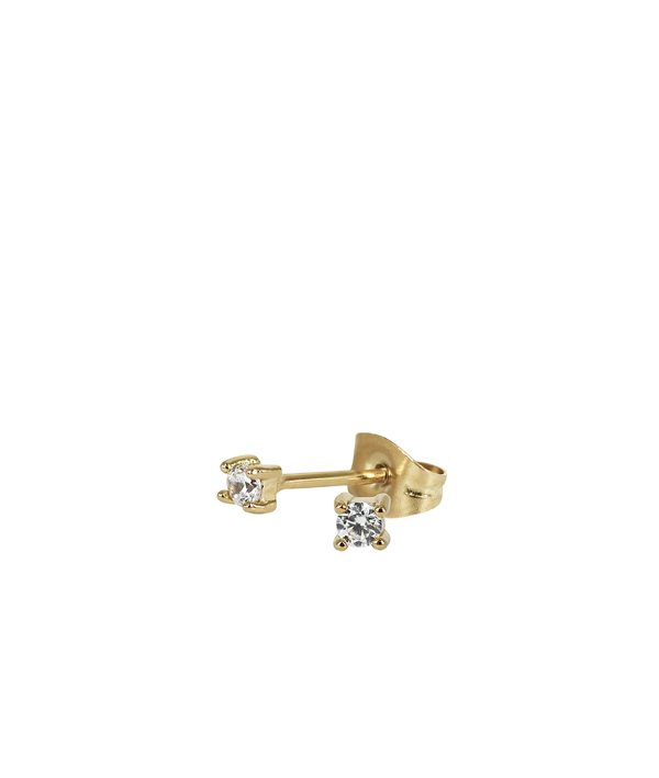 IDA Earrings 2mm Gold/Kristall in the group Earrings / Gold Earrings at SCANDINAVIAN JEWELRY DESIGN (372340)