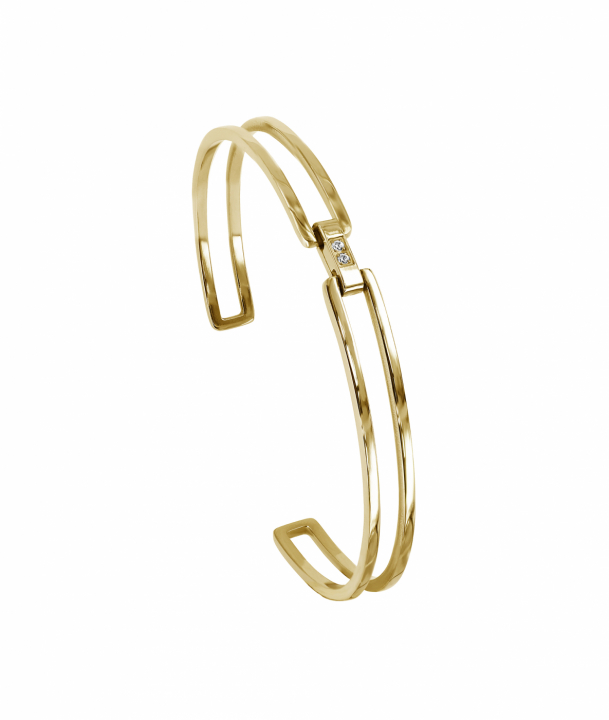 CHERRIE Crystal Bangle Bracelets Gold in the group Bracelets / Gold Bracelets at SCANDINAVIAN JEWELRY DESIGN (372838)