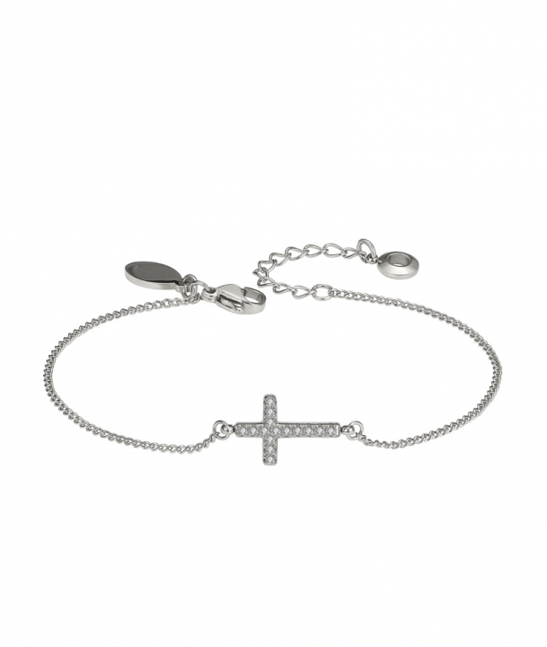 CROSS Crystal Bracelet Steel in the group Bracelets / Silver Bracelets at SCANDINAVIAN JEWELRY DESIGN (373934)