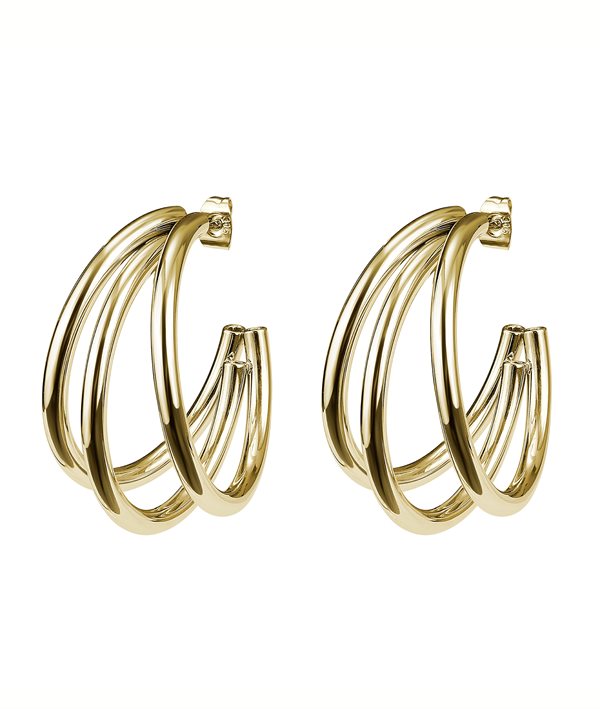 Lana Big Earrings Gold in the group Earrings / Gold Earrings at SCANDINAVIAN JEWELRY DESIGN (374580)