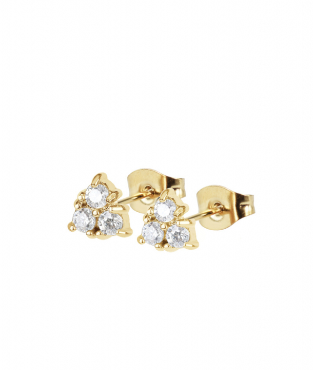 MAYA Crystal Earrings Gold in the group Earrings / Gold Earrings at SCANDINAVIAN JEWELRY DESIGN (375129)