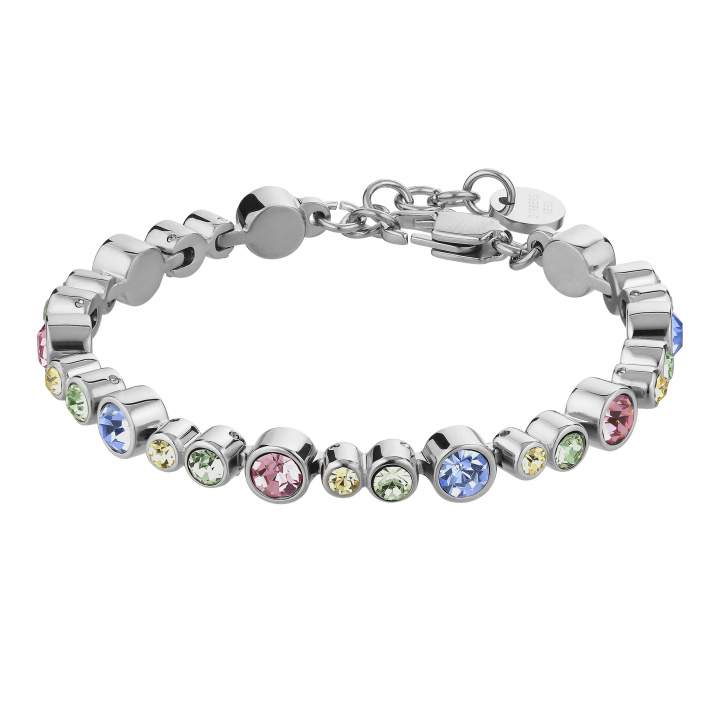 TERESIA Silver MULTI PASTEL Bracelet in the group Bracelets / Silver Bracelets at SCANDINAVIAN JEWELRY DESIGN (380098)