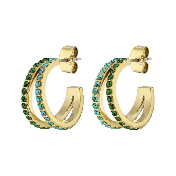 TWINNIE Gold GREEN in the group Earrings / Gold Earrings at SCANDINAVIAN JEWELRY DESIGN (390015)
