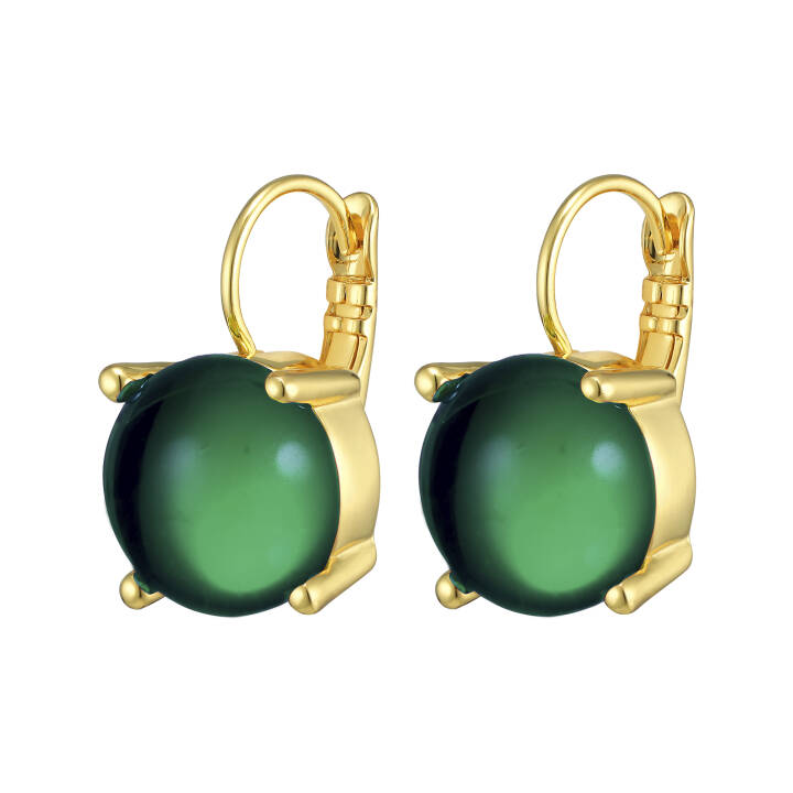 DIANA Gold GREEN in the group Earrings / Gold Earrings at SCANDINAVIAN JEWELRY DESIGN (390035)
