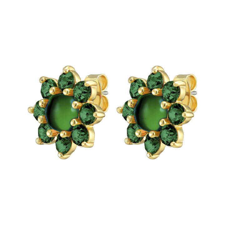 ROSETTA Gold GREEN in the group Earrings / Gold Earrings at SCANDINAVIAN JEWELRY DESIGN (390041)