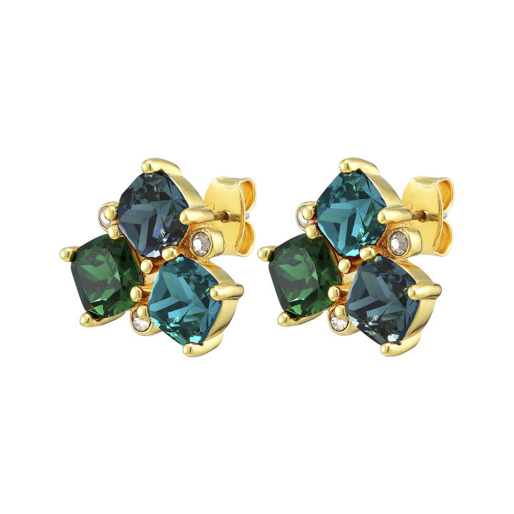VIENA Gold GREEN  in the group Earrings / Gold Earrings at SCANDINAVIAN JEWELRY DESIGN (390051)