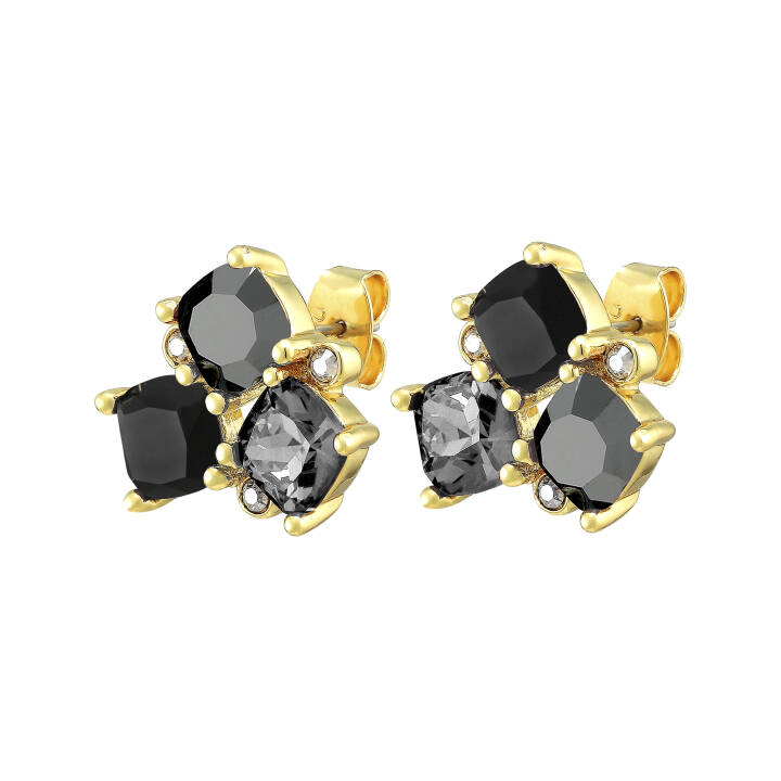 VIENA Gold BLACK in the group Earrings / Gold Earrings at SCANDINAVIAN JEWELRY DESIGN (390055)