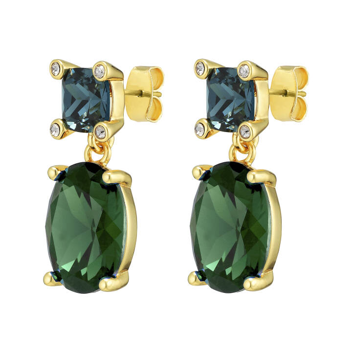ANTONIA Gold GREEN in the group Earrings / Gold Earrings at SCANDINAVIAN JEWELRY DESIGN (390058)