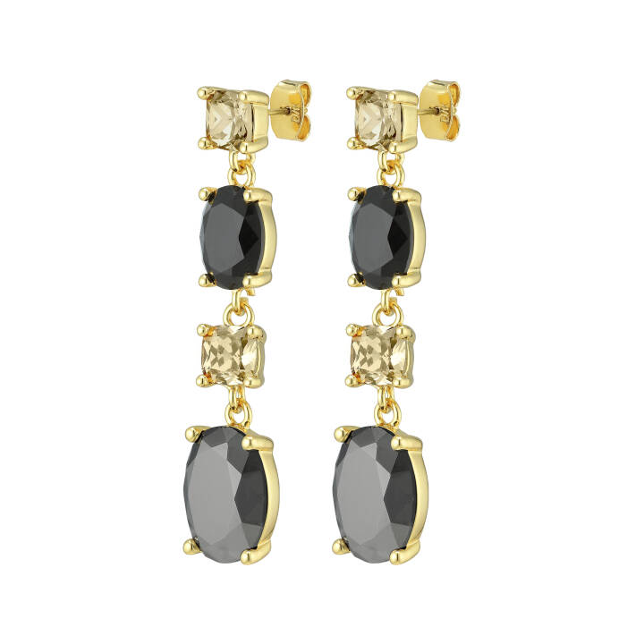 CORNELIA Gold BLACK in the group Earrings / Gold Earrings at SCANDINAVIAN JEWELRY DESIGN (390066)