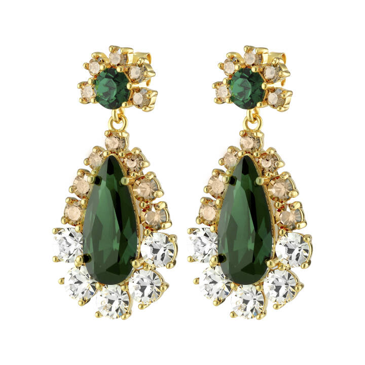 LUCIA Gold GREEN in the group Earrings / Gold Earrings at SCANDINAVIAN JEWELRY DESIGN (390068)