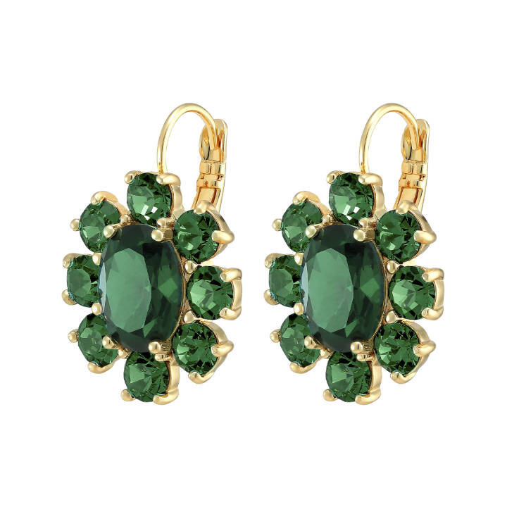 VALENTINA Gold GREEN in the group Earrings / Gold Earrings at SCANDINAVIAN JEWELRY DESIGN (390073)