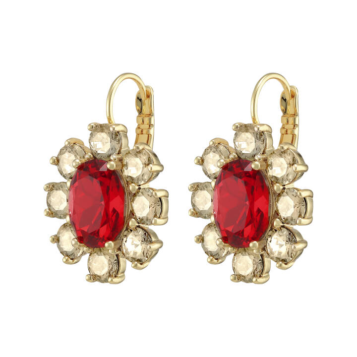 VALENTINA Gold RED in the group Earrings / Gold Earrings at SCANDINAVIAN JEWELRY DESIGN (390074)