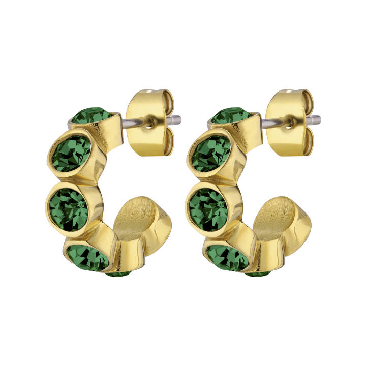 JENNA Gold GREEN in the group Earrings / Gold Earrings at SCANDINAVIAN JEWELRY DESIGN (390103)