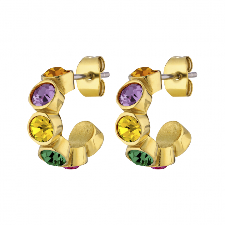 JENNA Gold RAINBOW in the group Earrings / Gold Earrings at SCANDINAVIAN JEWELRY DESIGN (390106)