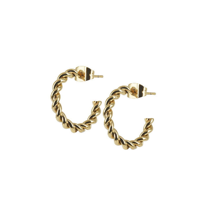 TWIST Medium Earrings Gold in the group Earrings / Gold Earrings at SCANDINAVIAN JEWELRY DESIGN (400173)