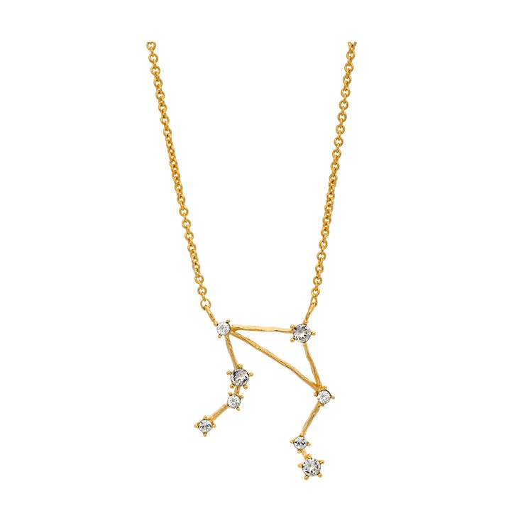 Libra (Vågen) star sign Necklaces - Crystal (Gold) in the group Necklaces / Gold Necklaces at SCANDINAVIAN JEWELRY DESIGN (43003)